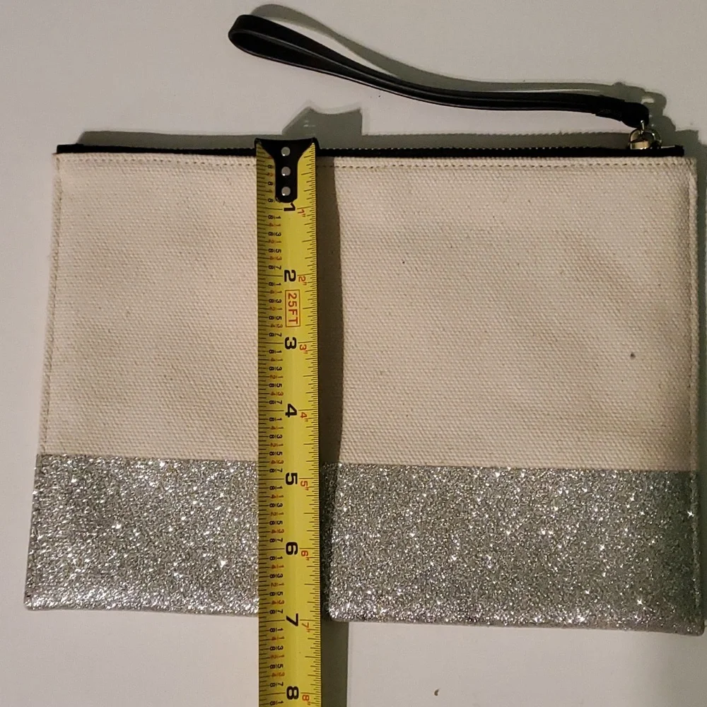 Kate Spade cream and Silver Cosmetic Bag